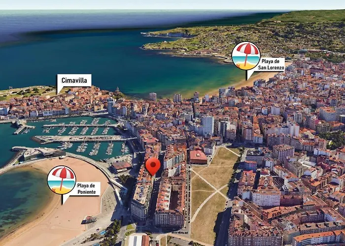 Sunset Playa Poniente - Vistas Al Mar Y Céntrico Gijón